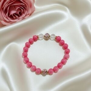 Pink/Clear Quartz Bracelet